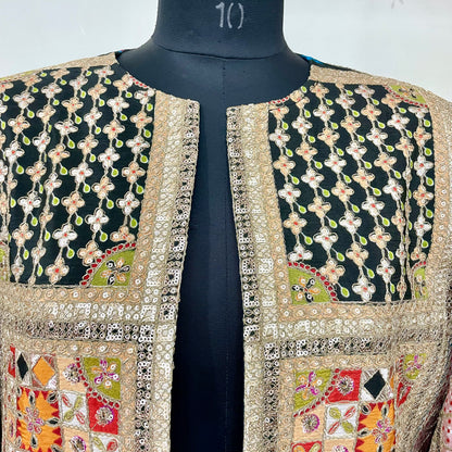 Embroidered Long Cape Jacket For Women