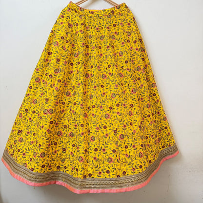 Yellow Floral Embroidered Lehenga Choli Set with Dupatta