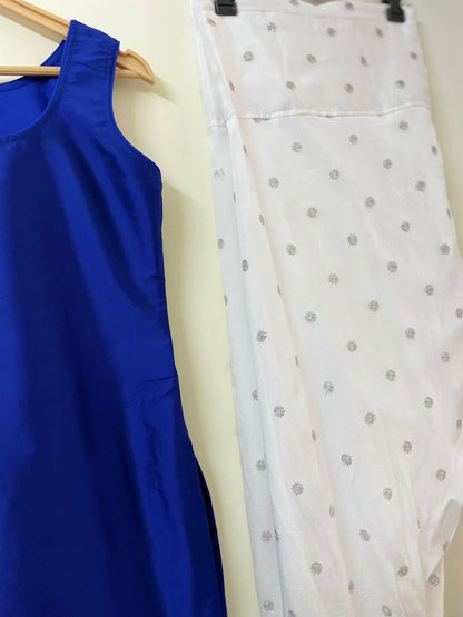 Royal Blue & Silver Sequin Salwar Kameez Set