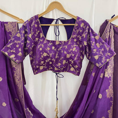 Ready to Wear Banarasi-Style Purple Lehenga for Festivals