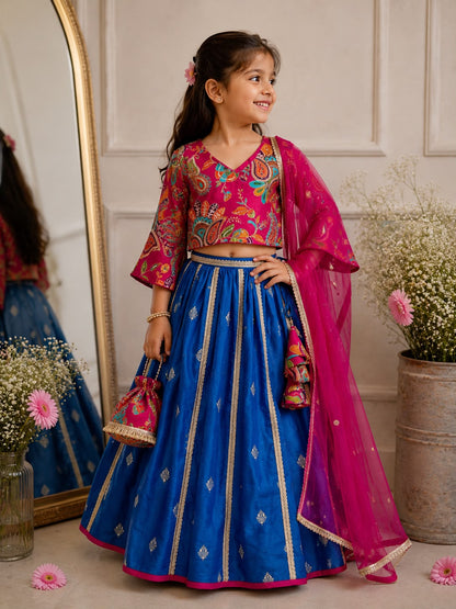 Embroidery Print Lehenga Choli Set with Dupatta