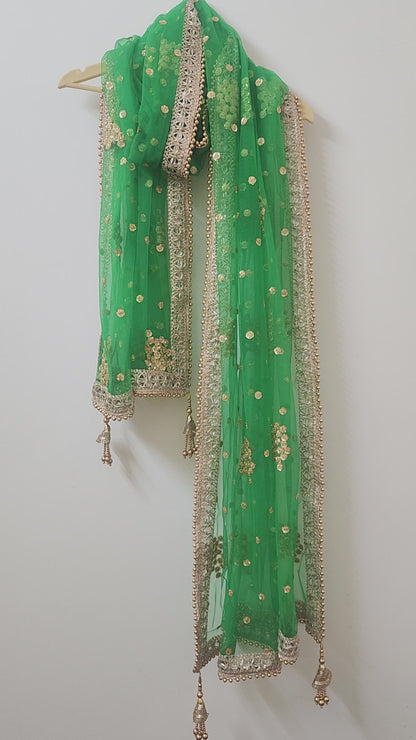 Green Wedding Bridal Dupatta for Women