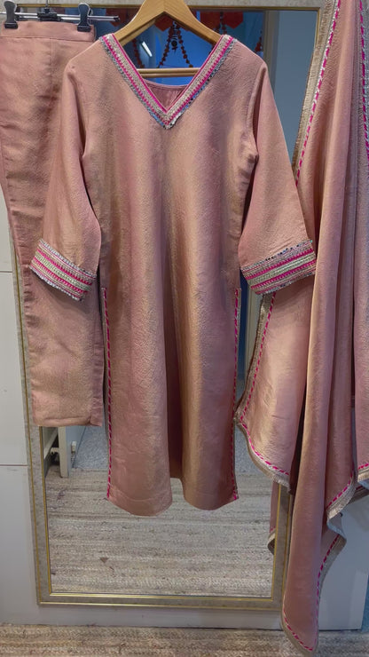 Tissue salwar suit designer Indian outfit custom stitched