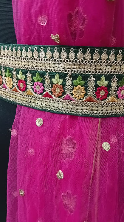Embroidered Fabric Belt for women