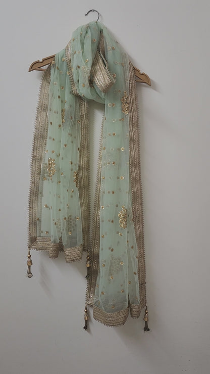 Mint Green Designer Dupatta For women