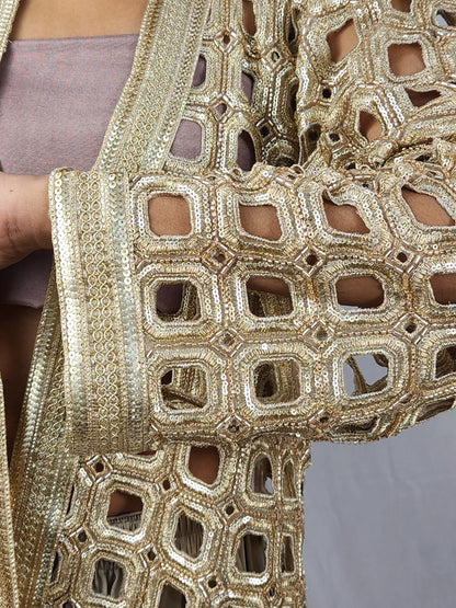 Regal Gold Embellished Jacket Ensemble