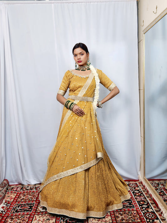 Heritage Gold Lehenga Set